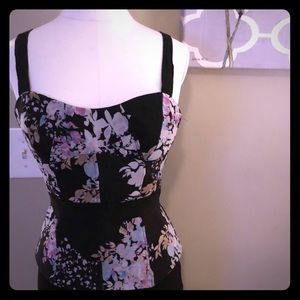 Black floral corset.